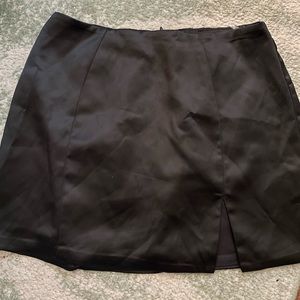 Oh Polly black mini satin skirt